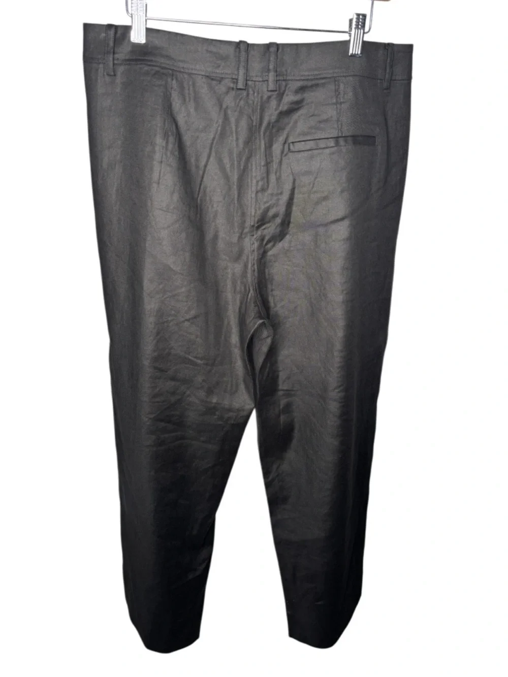 THE RESET R Label | Black Linen Blend Pants | High Rise Straight Leg | Size L